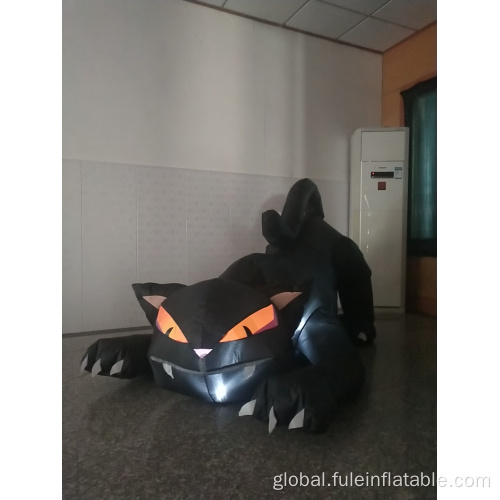 Outdoor Inflatable Cat Decoration Animated Halloween inflatable  Black Cat for decorations Factory